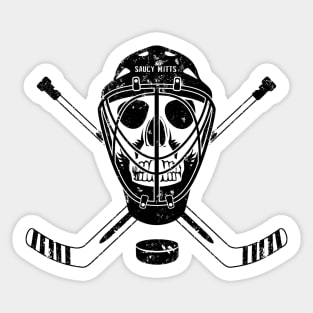 Hockey Goalie Skull and Sticks Sticker